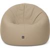 PATCH HOME Patchhome - Pouf 2 in 1, cuscino da pavimento, poltrona a sacco da gaming, per adulti e bambini, con imbottitura (Ø 100 cm, beige)