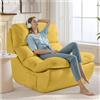NOFFA Poltrona Pouf con Cuscino in Memory Foam, Bean Bag per Adulti,Divano da letto Boneless,Sedia da Lettura e Relax per Camera da Letto e Soggiorno, Giallo