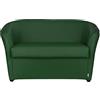 Totò Piccinni Divano POZZETTO 2 posti Alta QUALITA' Made in Italy A.76xL.123xP.67cm (Ecopelle Verde Scuro)