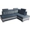 Robin Inspire Divano Angolare Modulare 4 Posti - Divano Letto a L Destro - Contenitore, 5 Poggiatesta Regolabili - per Soggiorno Moderno - 240 cm Paris Blu Azzurro Argento