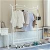 Loywe Stand Appendiabiti con Ruote Appendiabiti Vintage in Metallo regolabile in altezza da 120 a 160 cm Bianco LWK10W-1