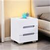 CLIPOP Comodino intelligente, comodino in legno con caricabatterie wireless e luce LED touch a 3 colori, cassettiera con 3 cassetti, armadio per camera da letto
