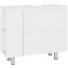KIMENICH Mobile Bagno, Armadietto da bagno con 2 cassetti grandi, mobile trasformabile, ripiano regolabile, molto spazio, 80 x 30 x 66 cm, bianco