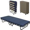 SEDIAOFFICE - Brandina Pieghevole con Materasso Singolo 80x200 con Materasso Alto 7cm e Rete a Doghe in Betulla, Letto Singolo Pieghevole, Struttura in Acciaio, Fabbricata Interamente in Italia (Blu)