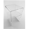 Astroplastic Tavolino Comodino Sgabello Soggiorno Salotto con Mensola in Plexiglass Trasparente Made in Italy (Misure: cm H40 x L35 x P35 - Spessore 8mm)