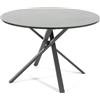 SIEDITI FUORI E DENTRO Tavolo rotondo ⌀110 cm con gambe ad incrocio e top in laminato effetto Granito, tavolo da pranzo per 4 persone, gambe ad X, stile modeno - Carlo