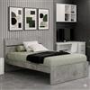 Linea Azzurra Struttura Letto una Piazza e Mezza in Legno Nobilitato Melaminico 98x131x200 cm Testiera Elegante Moderna Facile da Montare Made in Italy