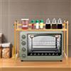 LANTUS - Scaffale Estensibile per Microonde, Scaffale in Bambù a 2 Livelli per Microonde, Supporto Multifunzionale in Legno per Cucina, Rack per Cucina a Microonde, 52 * 30 * 35 cm - 2 Strati