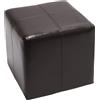 Mendler Poggiapiedi Pouf Sgabello Decorativo Moderno Onex Pelle 36x36x36cm - Marrone