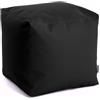 Avalon - Pouf Poggiapiedi CUBO Jazz, Puff Poggiapiedi Divano quadrato, Pouffe Imbottito in Similpelle Resistente e Antistrappo, Comodo e Impermeabile, Made in Italy(50cm-Nero)