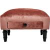 Freshnewlooks Pouf poggiapiedi con cassetto, realizzato a mano, imbottito, in velluto (rosa salmone)