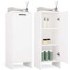 BDW Nina 1D - Armadietto da bagno con porta, 35 x 90 x 30 cm, 3 ripiani, colore: Bianco opaco