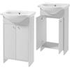 Deftrans Domodomo - Armadietto da bagno con lavandino, 85 x 50 x 25,5 cm, laccato, elegante set con lavabo in ceramica, mobile bagno con lavabo (manico rotondo bianco)