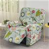 FANSU Copripoltrona Relax Reclinabile Elasticizzato, 1 Posto Elegante Fiori Copripoltrona Reclinabile Elettrica Coprisedile con Tasche, Universale Fodere per Poltrona Relax (Piante Verdi)
