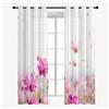 Surwin Tende per Interni 2 Pezzi, Tende Voile con Fiore Motivo, Tende Semi Trasparenti con Occhielli, 3D Tende a Vetro per Camera da Letto, Cucina, Soggiorno (107x160cm,Cosmo)