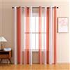 Odot Tende per Finestre Semi Trasparenti, Stile Strisce Tende Voile per Interni Tende Camera da Letto Moderna 1 Pezzo Tenda Filtranti con Occhielli Tenda per Soggiorno (Arancia,200x250cm)