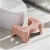 Pongpai Poggiapiedi di assistenza igienica, per bagno, sgabello per adulti e anziani, per posizione ergonomica accovacciata, salvaspazio, adatto per WC standard (39 x 25 x 17 cm, rosa)