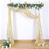 FANSU Arco Matrimonio Drappeggio in Chiffon, Drappeggio di Arco di Nozze Chiffon Decorativa per Matrimoni, Cerimonia, Festa, Fase, Sfondo, 1 Pannelli (Oro,75x800cm)