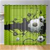 Odot Tende Semi Trasparenti per Interni,Motivo Calcio 3D Tenda Voile con Occhielli 2 Pezzi Tenda Filtranti Finestra Tende Camera da Letto per Soggiorno Camera da Letto (140x244cm,Calcio)