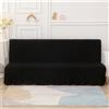 Odot Copridivano Senza Braccioli 1/2/3 Posti con Gonna, Elasticizzato Fodere, Coperture Divano Letto Pieghevole, Copridivano Regolabile, Copri Divano Anti Scivolo (M(160-190cm),Nero)
