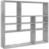 vidaXL Scaffale a Parete Grigio Cemento 90x16x78 cm Legno Multistrato