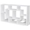 vidaXL Libreria da parete scaffale mensola a muro con 8 scomparti bianco