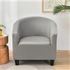 Morbuy Copripoltrona 1 Posto Elasticizzato Universale, Poltrona Club da Cocktail Chesterfield Lavabile Rimovibile Antiscivolo Copertura con Braccioli (Grigio Chiaro)