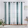 Odot Tende per Finestre Semi Trasparenti, Stile Strisce Tende Voile per Interni Tende Camera da Letto Moderna 1 Pezzo Tenda Filtranti con Occhielli Tenda per Soggiorno (Verde,140x244cm)