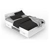 Demeyere Smeraldo C4 Struttura Letto Piazza e Mezza, 144,5X204,3X74,2 H cm, Bianco, Nobilita
