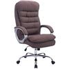 CLP Sedia Ufficio Vancouver XXL In Stoffa I Poltrona Elegante Direttore Carico Max 235 KG I Poltrona Rinforzata, Colore:marrone