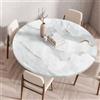 Treer Tovaglia Rotondo Antimacchia, Mollettone Tavolo Rotondo con Bordo Eelastico, 3D Lavabile Copritavolo, Antiscivolo Tovaglia Tonda per Picnic Cucina Casa (120cm,Grigio sabbie mobili)
