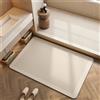 Hixingo Tappeto da Bagno in Diatomite, Tappeto Bagno Cucina Antiscivolo, Tappetino Super Assorbente e Asciugatura Rapida, Tappetino per Doccia e Ingresso (50x80cm,Colore Crema 1)