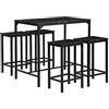 buybyroom Set di 5 tavoli da pranzo, Tavolo da pranzo in marmo con 4 sgabelli da bar 100x60x90cm Tavolo da bar con sgabello da bar 30x40x65cm Sedie da tavolo da cucina, Nero