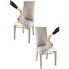 t m c s Tommychairs - Set 2 sedie con cuffia sfoderabile modello Jazz per cucina e sala da pranzo, struttura in faggio color cappuccino, seduta e schienale rivestiti con cuffia in tessuto camoscio