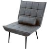 ML DESIGN modern living ML-Design Poltrona Relax da Soggiorno Antracite Stile Retro Vintage con Cuscino Lombare Schienale Ergonomico Gambe in Metallo Nero Poltroncina Imbottita per TV Lettura o Camera da Letto