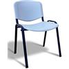 idealsedie Galizia Prime sedia fissa 4 gambe con telaio in acciaio VERNICIATO NERO, sedile e schienale in plastica resistente in vari colori (grigio)
