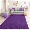 VIMODA Prime Tappeto Shaggy Colore Pelo Lungo Moderno per Soggiorno Camera, Dimensioni: 150 cm Quadrato - Viola, 200 cm Quadrato