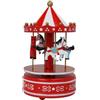 MAZZEO CHRISTMAS Decorazione con Carillon Natalizio e Cavalli 19 cm
