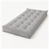 chilly pilley® Futon - Materasso francese trapuntato in velluto, molte dimensioni e molti colori 110 x 50 x 10 cm/argento