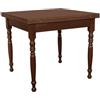 Vicentini arreda TAVOLO IN LEGNO ALLUNGABILE A LIBRO GAMBE TORNITE ARTE POVERA NOCE SCURO (100x100 (200))