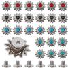 WADORN 24 Set Borchie per Rivetti Decorazione Girasole, 4 Colori 13mm Vintage Conchos Nailhead Borchie Imitazione Turchese Accessori Artigianali in Pelle Fai da Te