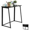 GZTGZMWG 1 Pezzo Tavolo Pieghevole Salvaspazio In Legno Nero, Tavolino Pieghevole Scrivania a Scomparsa Piccolo per Ufficio/Studio/Camera da Letto/Soggiorno/80x40x74CM(LxPxA)