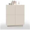 WHOUS Credenza e Buffet VELA per Soggiorno con 4 Ante e 8 Vani, Madia per Salotto, Cucina e Sala da Pranzo in Legno, 100x35x120,4 cm, Cashmere
