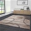 VIMODA Soggiorno Tappeto Moderno Molto Spessa Tessuto Linee Curve Motivo Erica in Braun Beige - Grigio, Marrone, 80x150 cm