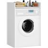 BDW - Armadietto per lavatrice e asciugatrice, 97,5 x 64 x 50 cm, mobile alto per bagno, mobile per bagno, colore bianco