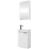 Planetmöbel Mobile sottolavabo con armadio a specchio Set di | mobili da bagno 40 cm per bagno e WC ospiti Bianco