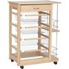 Liberoshopping Carrello LANDHELL da cucina con ruote cassetto portafrutta portabottiglie in ferro (Naturale)