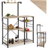 tectake® Scaffale Cucina, 6 RipianiScaffale Industriale, Scaffale Metallo e Legno, Scaffale Salvaspazio, Ripiano d'Appoggio, Scaffale Design, Scaffale Portaoggetti - Industriale Chiaro