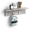 Mobili Fiver, Appendiabiti da parete, Rachele, da 60 cm, Grigio Cemento, Appendiabiti moderno per Bagno, Camera, Ingresso, Made in Italy