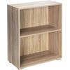 Casaria® Libreria Scaffale Vela 77cm 2 Ripiani Mobile Archiviazione Documenti Marrone Rovere
